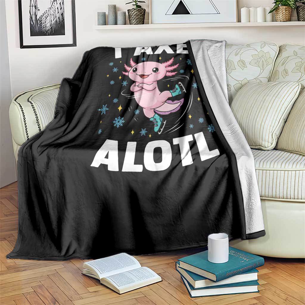 Funny Axolotl Ice Skating Throw Blanket I Axel Alotl Winter Sport TS11 Print Your Wear