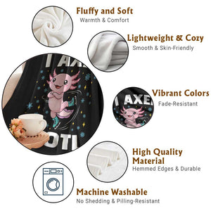 Funny Axolotl Ice Skating Throw Blanket I Axel Alotl Winter Sport TS11 Print Your Wear