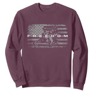 American Flag Snowmobile Freedom Winter Sport Sweatshirt TS11 Maroon Print Your Wear