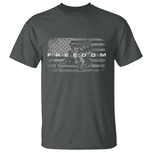 American Flag Snowmobile Freedom Winter Sport T Shirt TS11 Dark Heather Print Your Wear