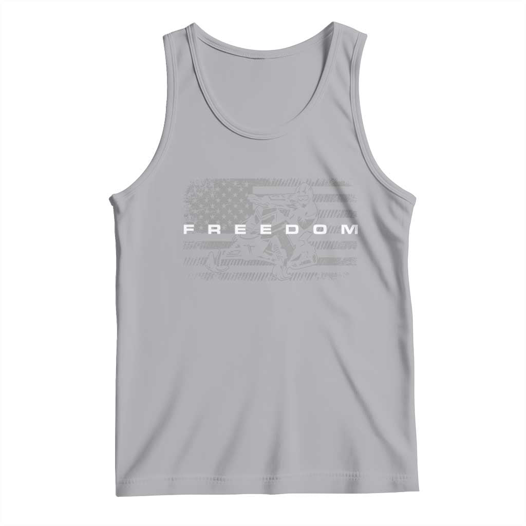 American Flag Snowmobile Freedom Winter Sport Tank Top TS11 Athletic Heather Print Your Wear