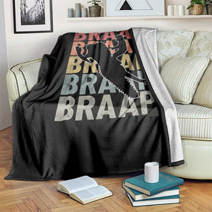Snowmobile Braaap Throw Blanket Retro Snowcross Snow Sled Winter Sport TS11 Print Your Wear