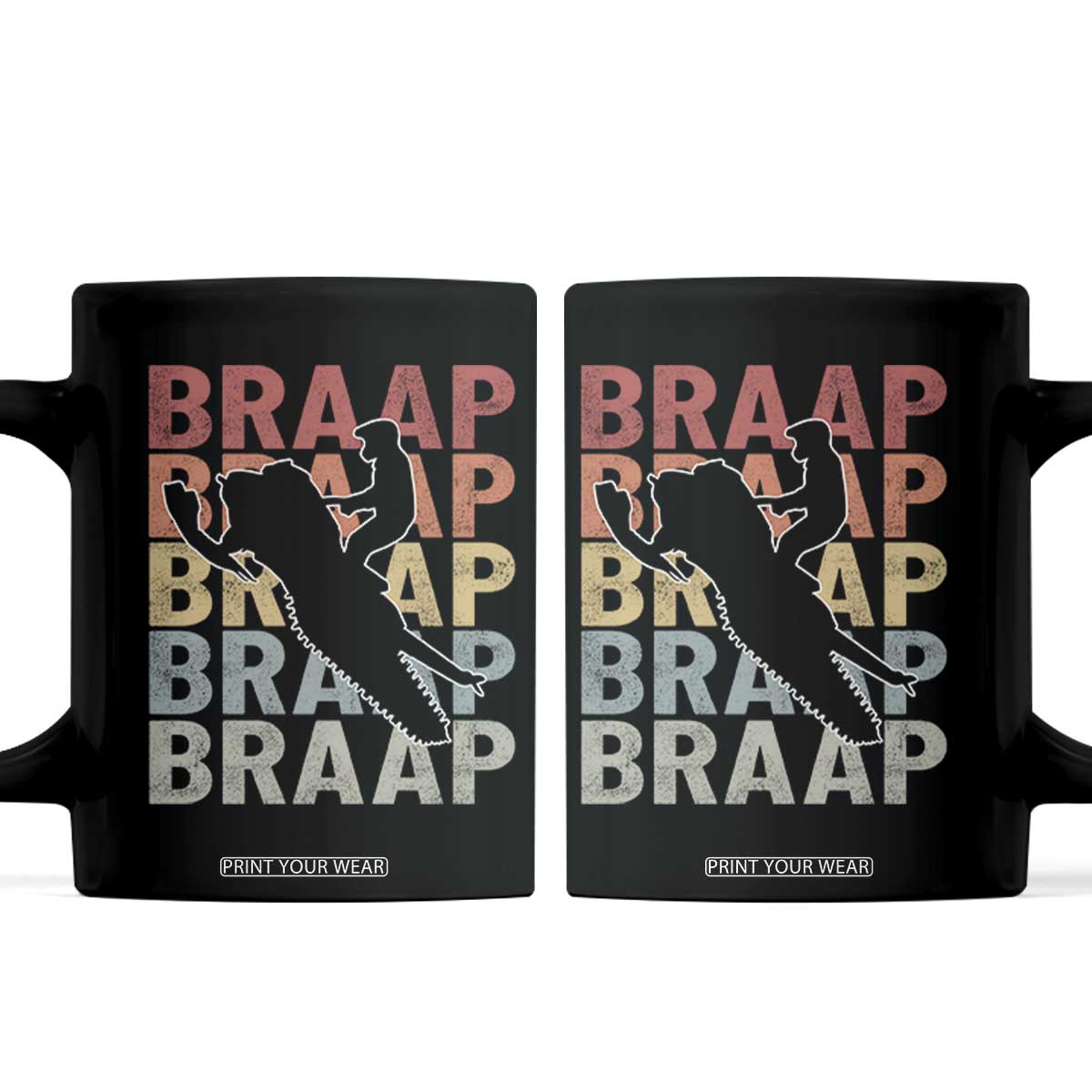 Snowmobile Braaap Coffee Mug Retro Snowcross Snow Sled Winter Sport TS11 Black Print Your Wear