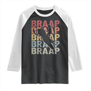 Snowmobile Braaap Raglan Shirt Retro Snowcross Snow Sled Winter Sport TS11 Black White Print Your Wear