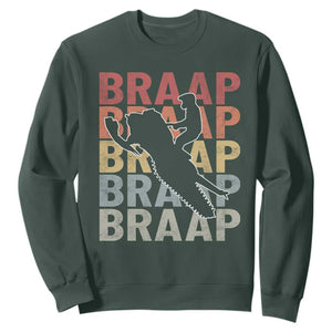Snowmobile Braaap Sweatshirt Retro Snowcross Snow Sled Winter Sport TS11 Dark Forest Green Print Your Wear