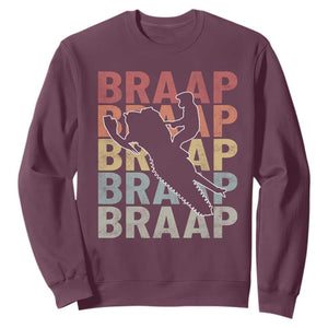 Snowmobile Braaap Sweatshirt Retro Snowcross Snow Sled Winter Sport TS11 Maroon Print Your Wear