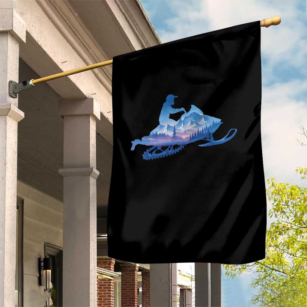 Snowmobile Snow Mountain Forest Snowmobiling Winter Sport Garden Flag TS11 Print Your Wear