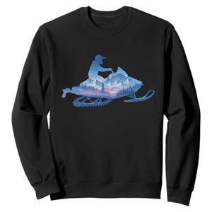 Snowmobile Snow Mountain Forest Snowmobiling Winter Sport Sweatshirt TS11 Black Print Your Wear