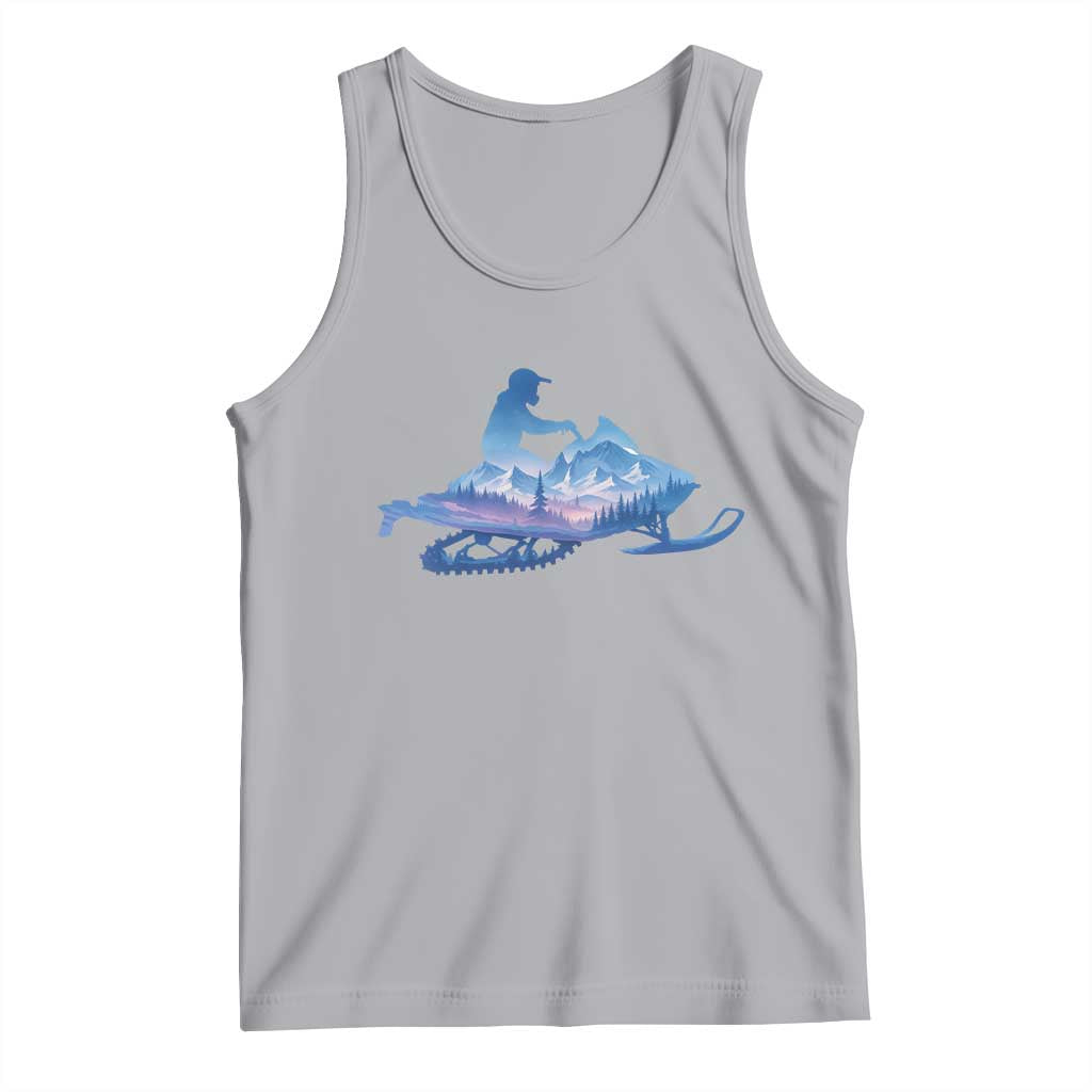 Snowmobile Snow Mountain Forest Snowmobiling Winter Sport Tank Top TS11 Athletic Heather Print Your Wear