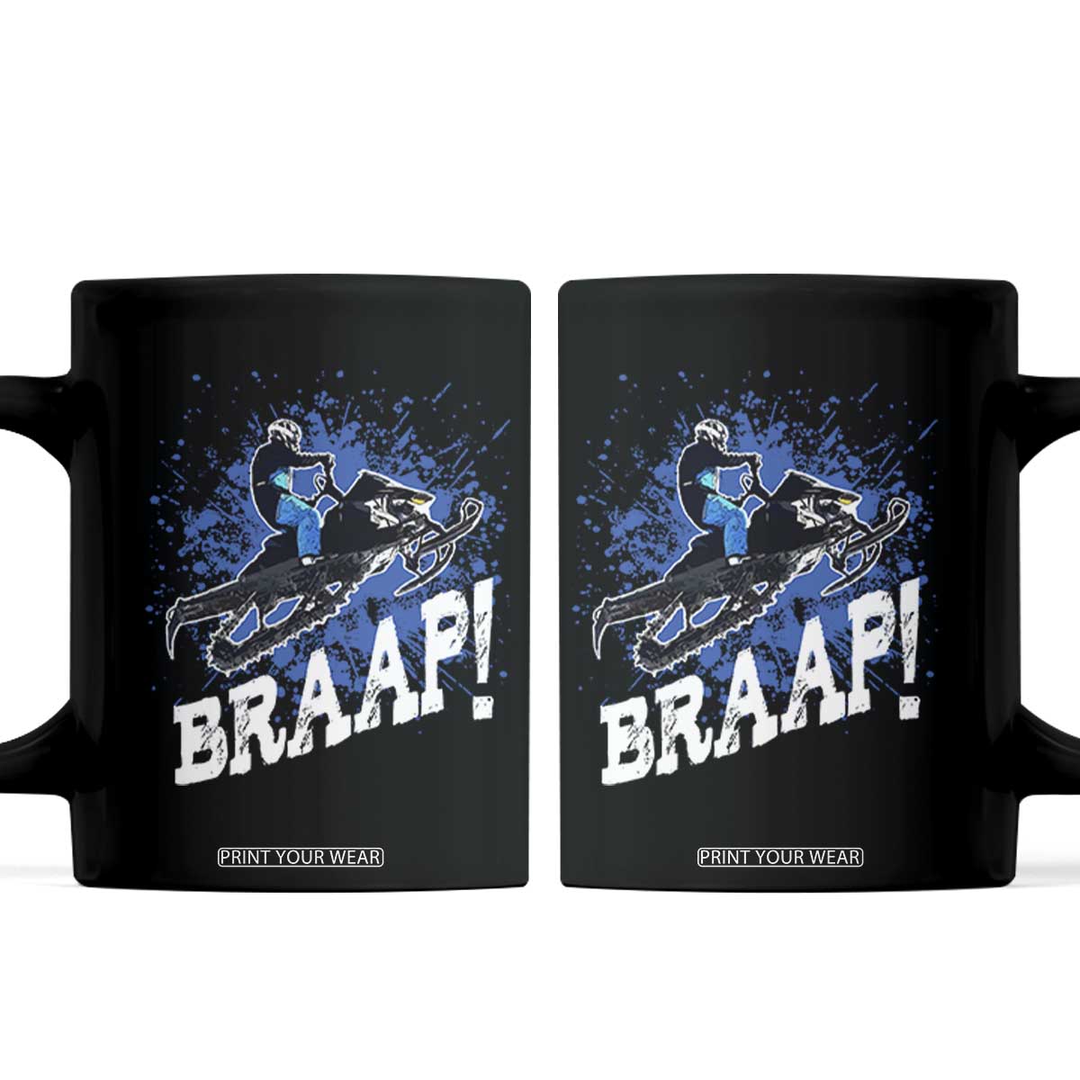 Snowmobile Braaap Coffee Mug Snowcross Snow Sled Extreme Outdoor Winter Sports TS11 Black Print Your Wear
