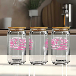 Snowmobile Snowcross Girls Pink American Flag Glass Can TS11 Print Your Wear