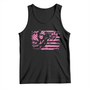 Snowmobile Snowcross Girls Pink American Flag Tank Top TS11 Black Print Your Wear