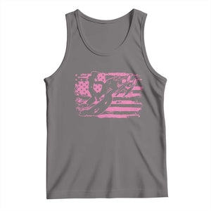 Snowmobile Snowcross Girls Pink American Flag Tank Top TS11 Deep Heather Print Your Wear