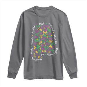 Funny Mardi Gras Alabama Map Coquette Bow Long Sleeve Shirt Moon Pie Carnival Joe Cain Beads TS11 Charcoal Print Your Wear