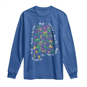 Funny Mardi Gras Alabama Map Coquette Bow Long Sleeve Shirt Moon Pie Carnival Joe Cain Beads TS11 Royal Blue Print Your Wear