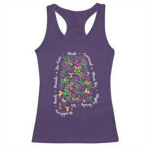 Funny Mardi Gras Alabama Map Coquette Bow Racerback Tank Top Moon Pie Carnival Joe Cain Beads TS11 Purple Print Your Wear