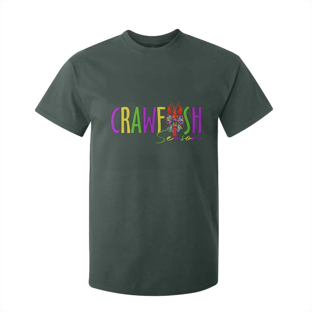 Funny Mardi Gras Cajun Crawfish Season T Shirt For Kid TS11 Dark Forest Green Print Your Wear