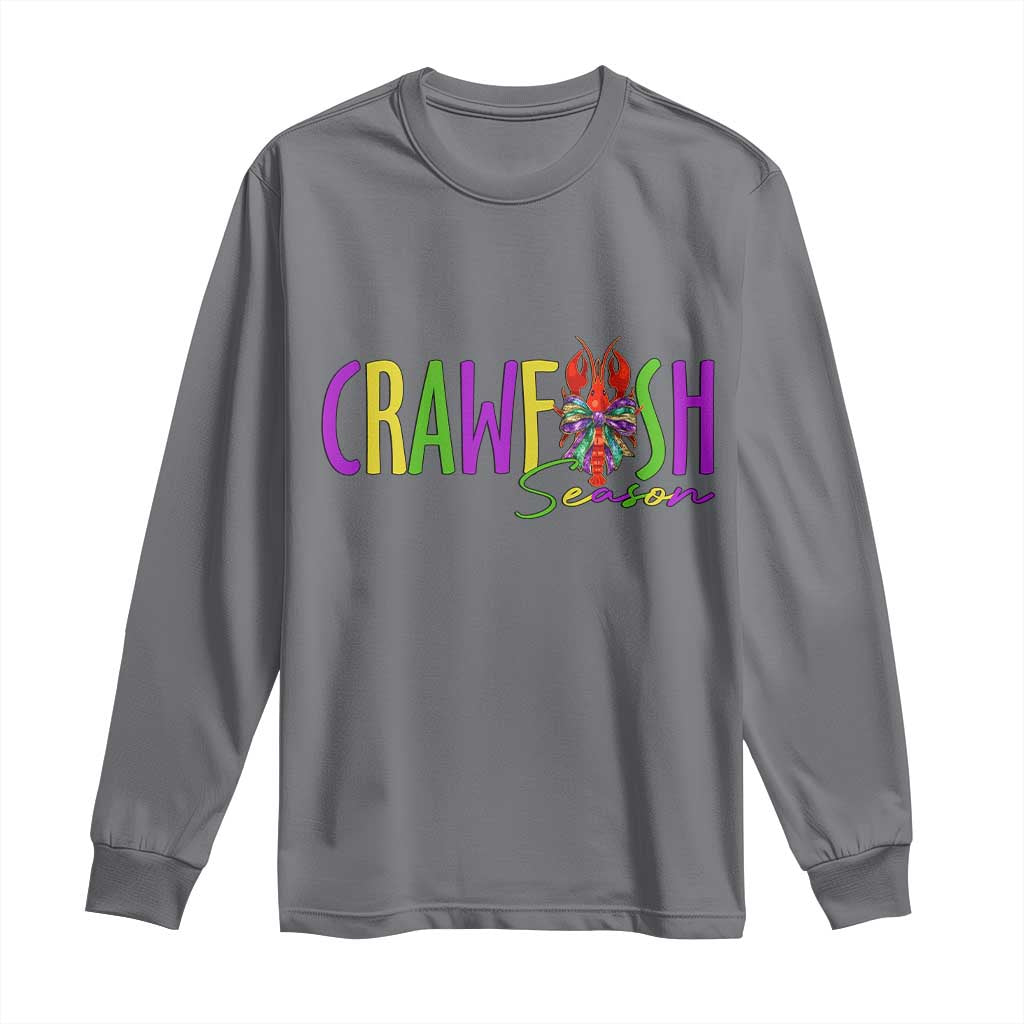 Funny Mardi Gras Cajun Crawfish Season Long Sleeve Shirt TS11 Charcoal Print Your Wear