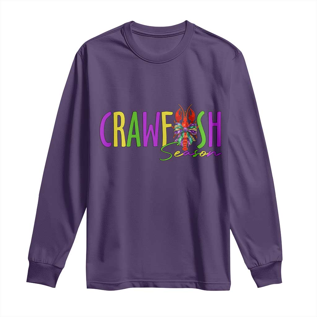 Funny Mardi Gras Cajun Crawfish Season Long Sleeve Shirt TS11 Purple Print Your Wear