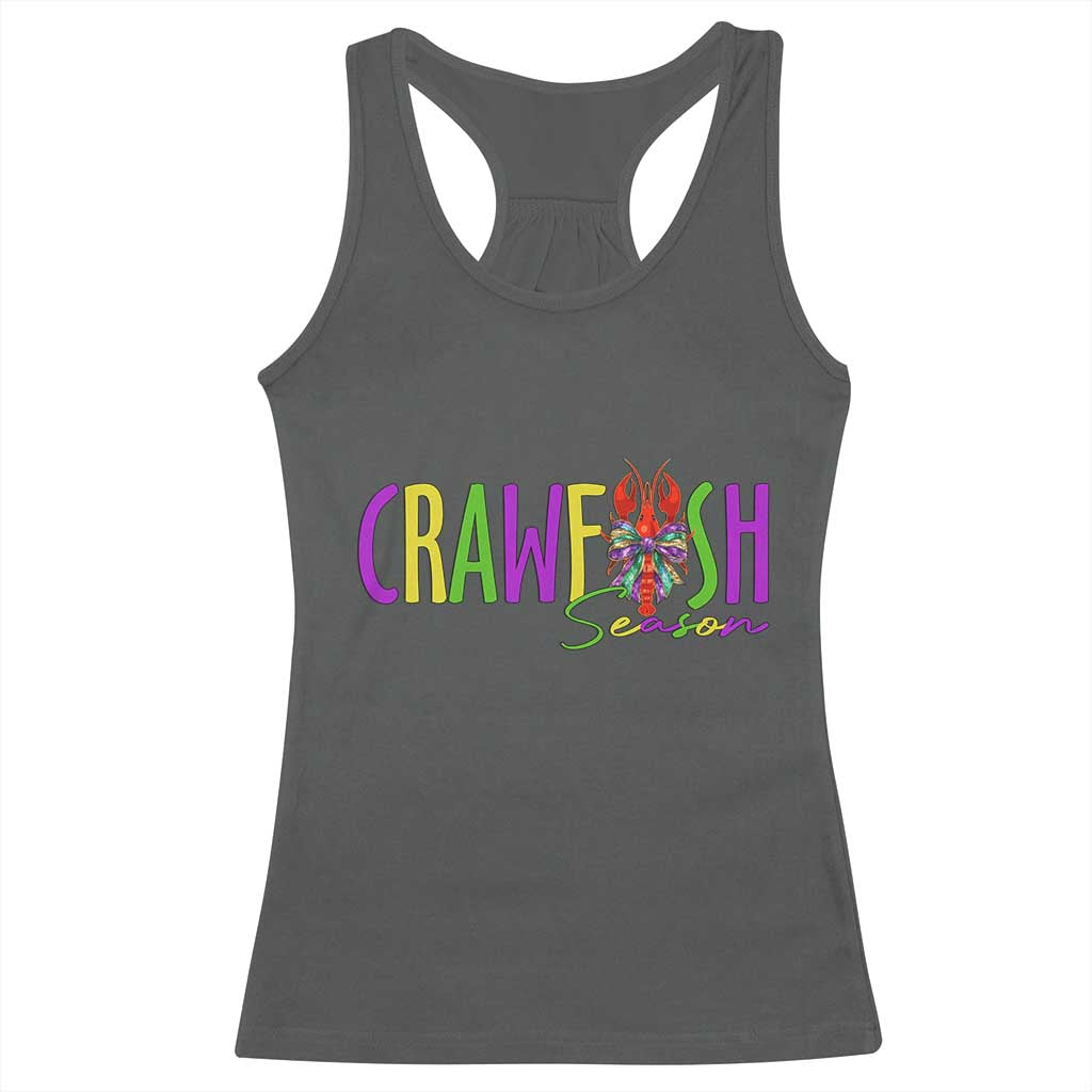 Funny Mardi Gras Cajun Crawfish Season Racerback Tank Top TS11 Dark Heather Print Your Wear