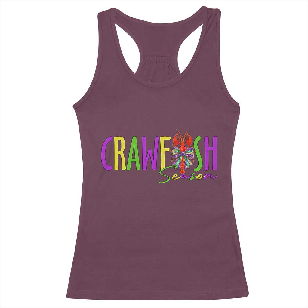 Funny Mardi Gras Cajun Crawfish Season Racerback Tank Top TS11 Maroon Print Your Wear