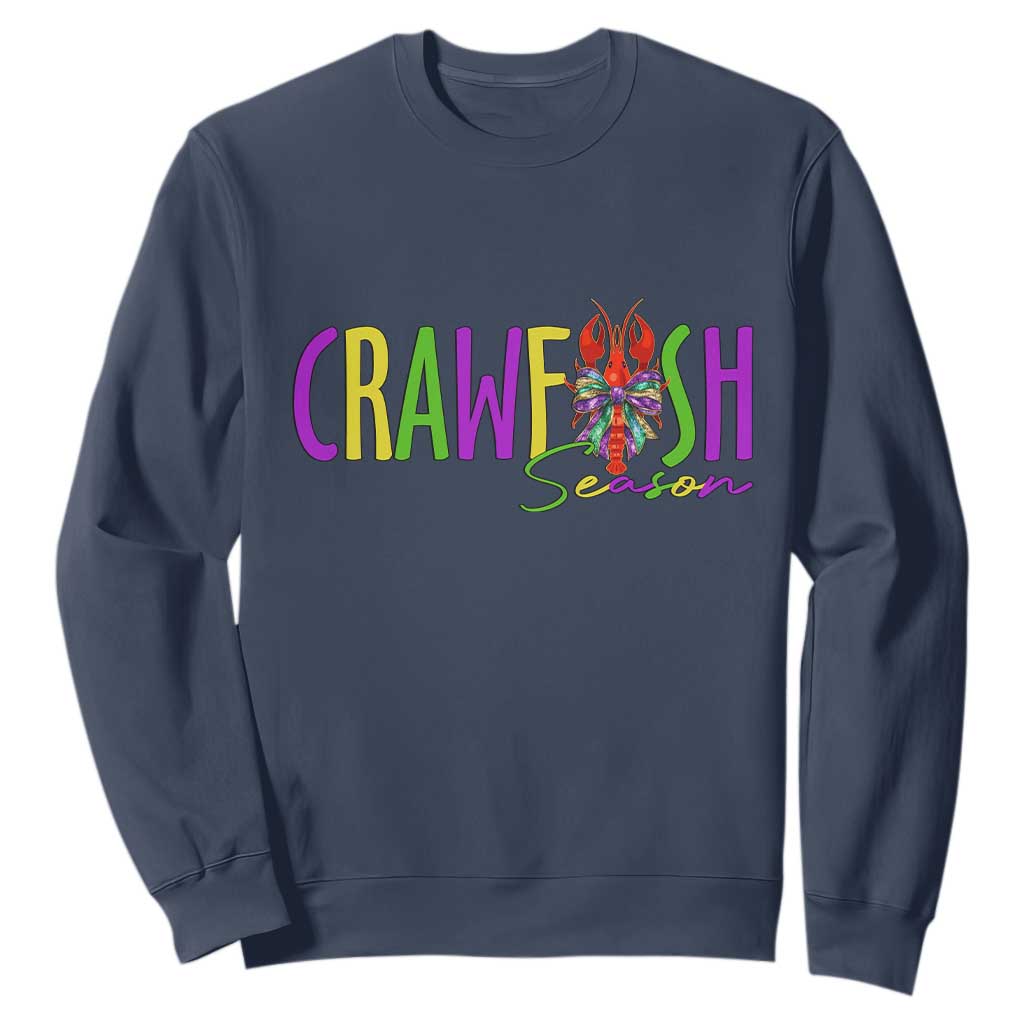 Funny Mardi Gras Cajun Crawfish Season Sweatshirt TS11 Navy Print Your Wear