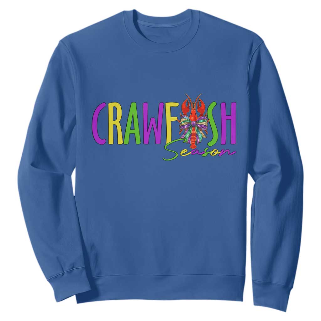 Funny Mardi Gras Cajun Crawfish Season Sweatshirt TS11 Royal Blue Print Your Wear