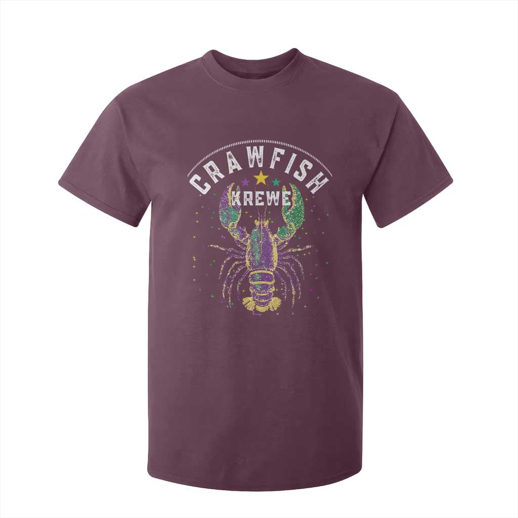 Funny Cajun Crawfish Boil Mardi Gras T Shirt For Kid Crawfish Krewe TS11 Maroon Print Your Wear