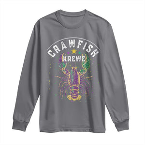 Funny Cajun Crawfish Boil Mardi Gras Long Sleeve Shirt Crawfish Krewe TS11 Charcoal Print Your Wear