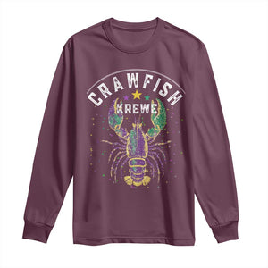 Funny Cajun Crawfish Boil Mardi Gras Long Sleeve Shirt Crawfish Krewe TS11 Maroon Print Your Wear