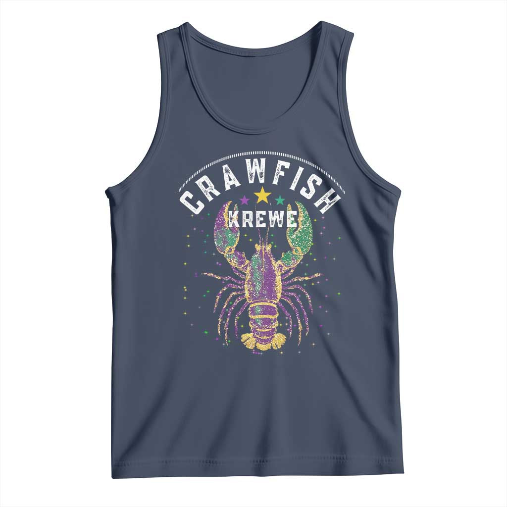 Funny Cajun Crawfish Boil Mardi Gras Tank Top Crawfish Krewe TS11 Navy Print Your Wear