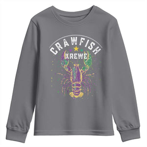 Funny Cajun Crawfish Boil Mardi Gras Youth Sweatshirt Crawfish Krewe TS11 Charcoal Print Your Wear