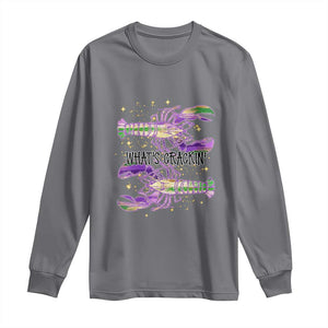 Funny Cajun Crawfish Boil Mardi Gras Long Sleeve Shirt What's Crackin TS11 Charcoal Print Your Wear