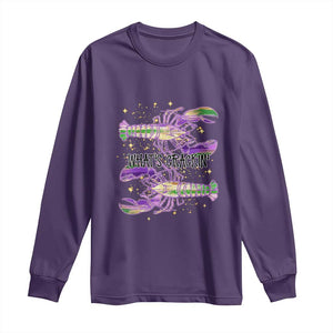 Funny Cajun Crawfish Boil Mardi Gras Long Sleeve Shirt What's Crackin TS11 Purple Print Your Wear