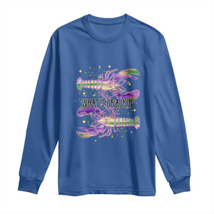 Funny Cajun Crawfish Boil Mardi Gras Long Sleeve Shirt What's Crackin TS11 Royal Blue Print Your Wear