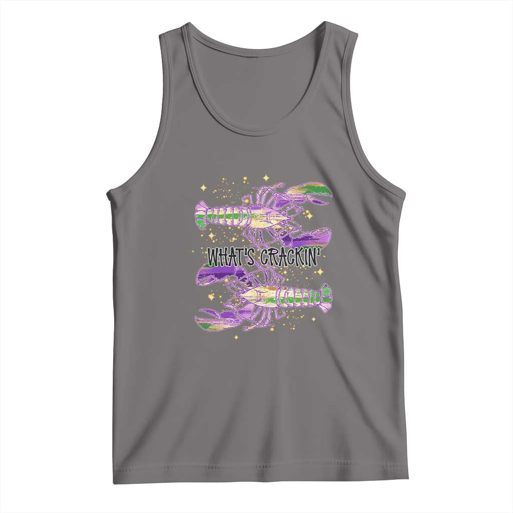 Funny Cajun Crawfish Boil Mardi Gras Tank Top What's Crackin TS11 Deep Heather Print Your Wear