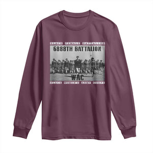 6888th Battalion Long Sleeve Shirt Black Female Battalion WAC Women's Army Corps Black History Month TS11 Maroon Print Your Wear