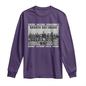 6888th Battalion Long Sleeve Shirt Black Female Battalion WAC Women's Army Corps Black History Month TS11 Purple Print Your Wear