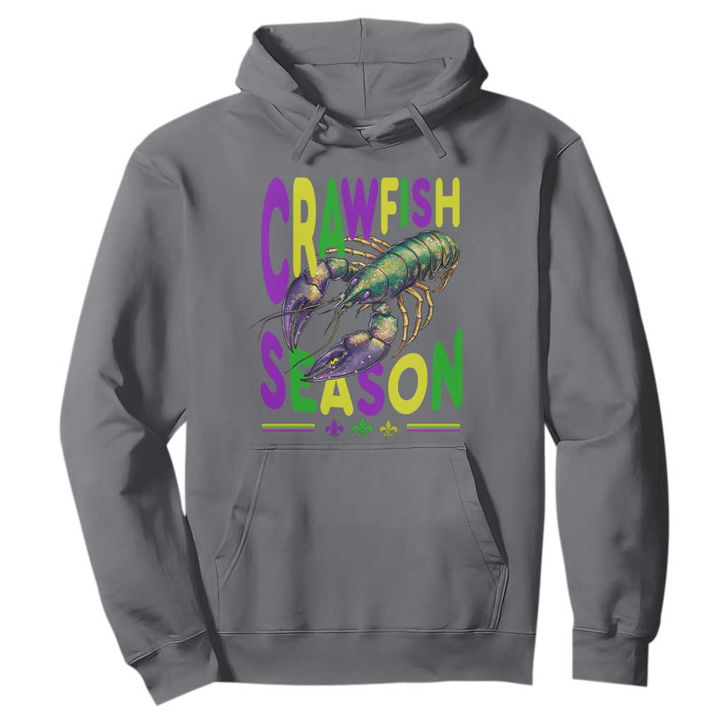 Funny Cajun Crawfish Boil Mardi Gras Hoodie Crawfish Season Fleur De Lis TS11 Charcoal Print Your Wear