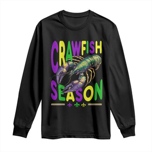 Funny Cajun Crawfish Boil Mardi Gras Long Sleeve Shirt Crawfish Season Fleur De Lis TS11 Black Print Your Wear