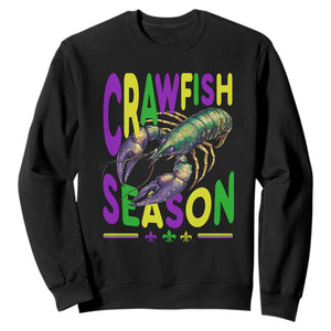 Funny Cajun Crawfish Boil Mardi Gras Sweatshirt Crawfish Season Fleur De Lis TS11 Black Print Your Wear