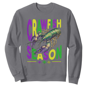 Funny Cajun Crawfish Boil Mardi Gras Sweatshirt Crawfish Season Fleur De Lis TS11 Charcoal Print Your Wear