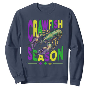 Funny Cajun Crawfish Boil Mardi Gras Sweatshirt Crawfish Season Fleur De Lis TS11 Navy Print Your Wear