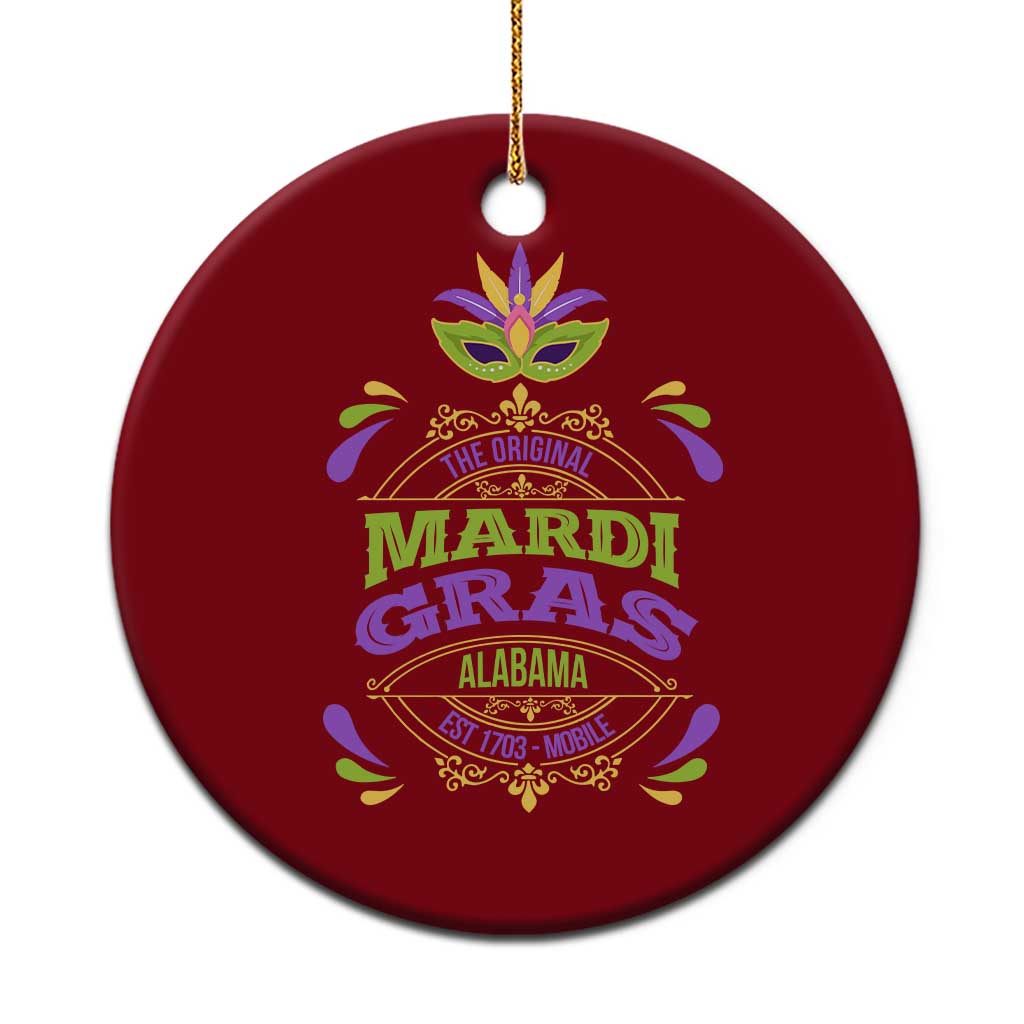 Funny The Original Mardi Gras Mobile Alabama Est 1703 Ceramic Ornament TS11 1pc Red Print Your Wear