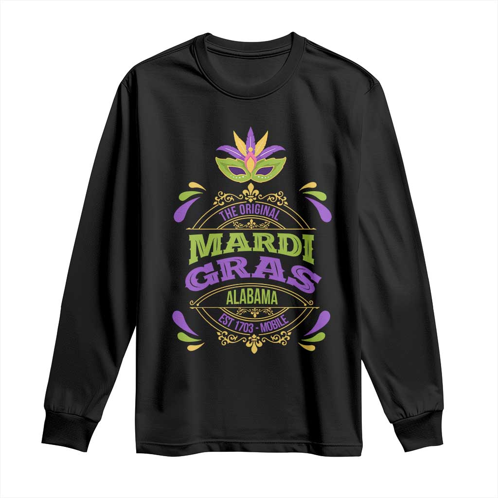 Funny The Original Mardi Gras Mobile Alabama Est 1703 Long Sleeve Shirt TS11 Black Print Your Wear