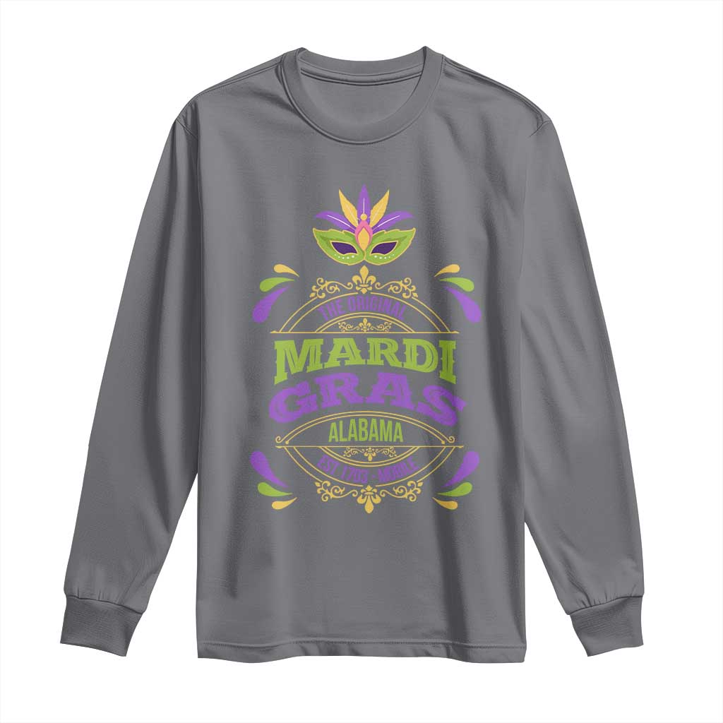 Funny The Original Mardi Gras Mobile Alabama Est 1703 Long Sleeve Shirt TS11 Charcoal Print Your Wear
