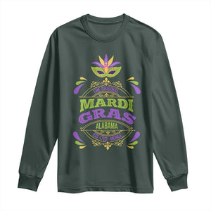 Funny The Original Mardi Gras Mobile Alabama Est 1703 Long Sleeve Shirt TS11 Dark Forest Green Print Your Wear