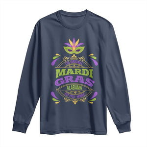 Funny The Original Mardi Gras Mobile Alabama Est 1703 Long Sleeve Shirt TS11 Navy Print Your Wear