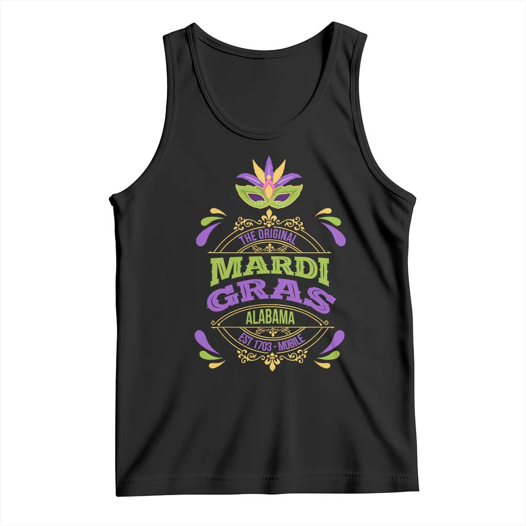 Funny The Original Mardi Gras Mobile Alabama Est 1703 Tank Top TS11 Black Print Your Wear