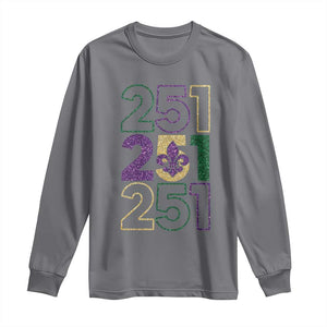 Funny Mobile Mardi Gras 251 Long Sleeve Shirt Glitter Print Area Code TS11 Charcoal Print Your Wear